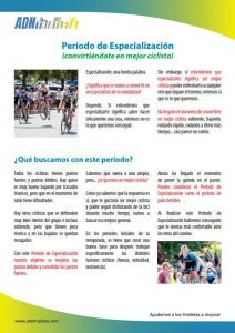 Documento de explicación de un período de entrenamiento ciclista